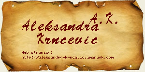 Aleksandra Krnčević vizit kartica